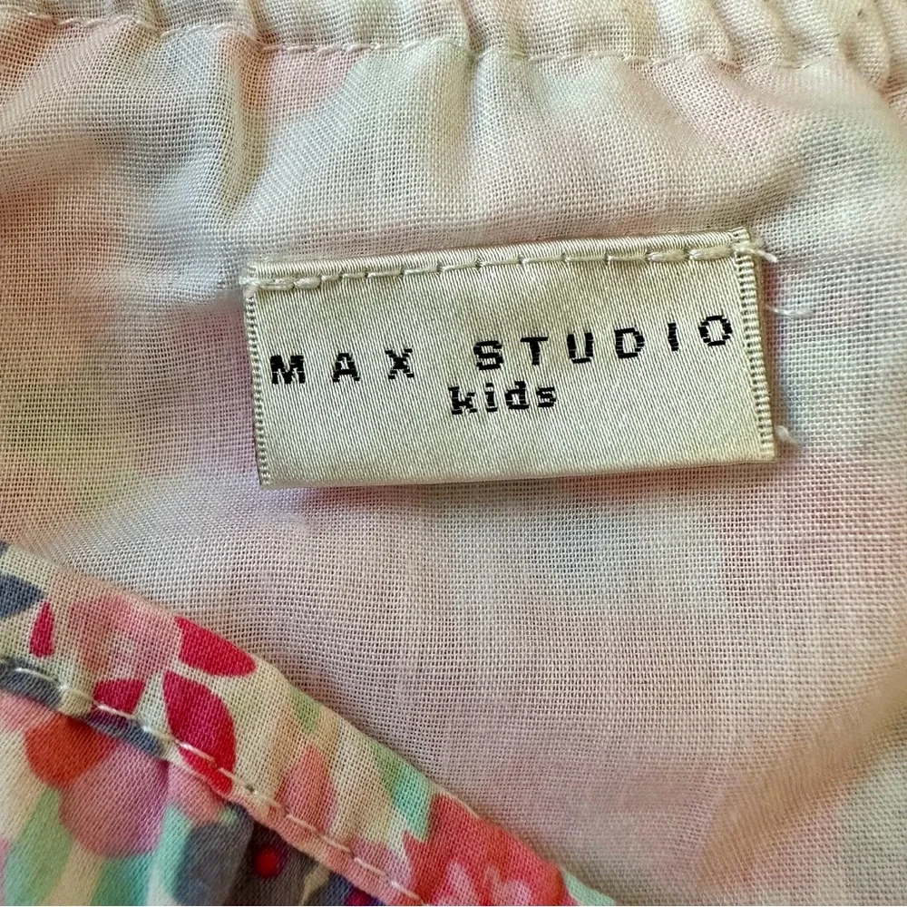 MAX STUDIO Girls Floral 3 Piece Skirt Tank Top Sun Hat Matching Set Size 7/8